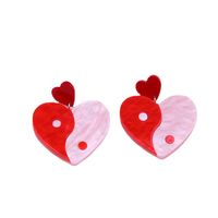 Wholesale Jewelry 1 Pair Cute Heart Shape Arylic Earrings main image 5