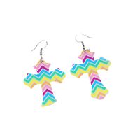 Wholesale Jewelry 1 Pair Cute Cross Heart Shape Arylic Earrings main image 5