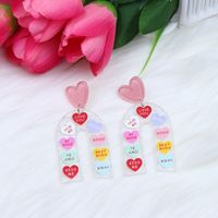 Wholesale Jewelry 1 Pair Cute Cross Heart Shape Arylic Earrings sku image 10