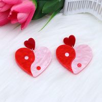 Wholesale Jewelry 1 Pair Cute Heart Shape Arylic Earrings sku image 12