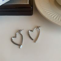 1 Pair Simple Style Heart Shape Copper Plating Ear Studs sku image 2