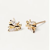 1 Pair Novelty Animal Sterling Silver Plating Inlay Zircon Ear Studs main image 4