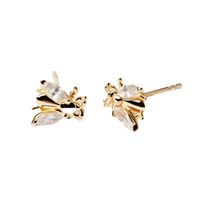 1 Pair Novelty Animal Sterling Silver Plating Inlay Zircon Ear Studs main image 3