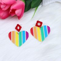 Wholesale Jewelry 1 Pair Cute Cross Heart Shape Arylic Earrings sku image 7