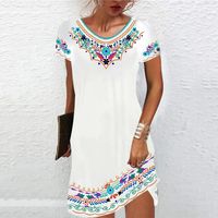 Women's Regular Dress Basic V Neck Printing Short Sleeve Flower Above Knee Daily main image 10