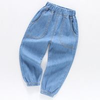 Casual Solid Color Elastic Waist Cotton Blend Boys Pants main image 2