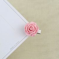Sweet Heart Shape Flower Bow Knot Plastic Hair Clip 1 Piece sku image 1