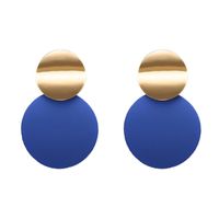 1 Pair Retro Solid Color Stoving Varnish Metal Ear Studs sku image 3