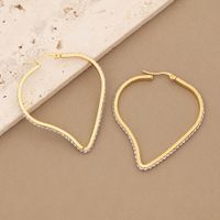 1 Pair Simple Style Triangle Star Heart Shape Stainless Steel Inlay Diamond Earrings main image 7