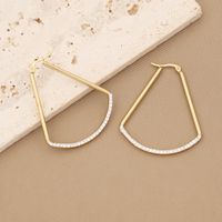 1 Pair Simple Style Triangle Star Heart Shape Stainless Steel Inlay Diamond Earrings main image 5