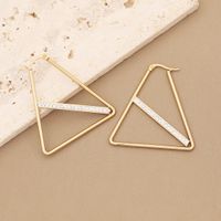 1 Pair Simple Style Triangle Star Heart Shape Stainless Steel Inlay Diamond Earrings main image 4