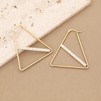 1 Pair Simple Style Triangle Star Heart Shape Stainless Steel Inlay Diamond Earrings sku image 6