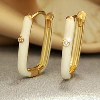 1 Pair Ins Style U Shape Copper Plating Inlay Zircon Gold Plated Silver Plated Hoop Earrings main image 7
