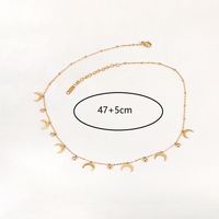 201 Stainless Steel 18K Gold Plated Retro Plating Inlay Four Leaf Clover Palm Moon Zircon Necklace main image 4