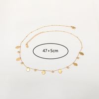 201 Stainless Steel 18K Gold Plated Retro Plating Inlay Four Leaf Clover Palm Moon Zircon Necklace main image 6