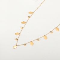 201 Stainless Steel 18K Gold Plated Retro Plating Inlay Four Leaf Clover Palm Moon Zircon Necklace main image 7