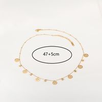 201 Stainless Steel 18K Gold Plated Retro Plating Inlay Four Leaf Clover Palm Moon Zircon Necklace main image 8