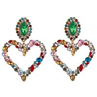 European And American Hot-selling Heart-shaped Alloy Inlaid With Diamonds Retro Temperament Exaggerated Earrings Female Korean Version Of The Super Flash Full Diamond Earrings sku image 11