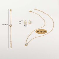 201 Stainless Steel 18K Gold Plated Elegant Lady Plating Inlay Sun Palm Shell Bracelets Earrings Necklace main image 7
