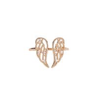 Ins Style Shiny Wings Copper Plating Inlay Zircon Gold Plated Open Ring main image 2