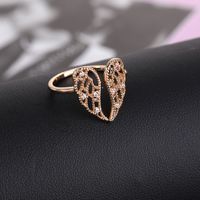 Ins Style Shiny Wings Copper Plating Inlay Zircon Gold Plated Open Ring main image 5