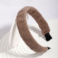 Women's Retro Solid Color Linen Satin Knit Handmade Braid Hair Band sku image 1