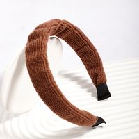 Women's Retro Solid Color Linen Satin Knit Handmade Braid Hair Band sku image 2