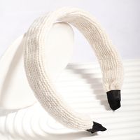 Women's Retro Solid Color Linen Satin Knit Handmade Braid Hair Band sku image 3