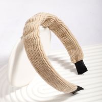 Women's Retro Solid Color Linen Satin Knit Handmade Braid Hair Band sku image 4