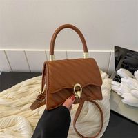 Women's Pu Leather Solid Color Elegant Square Flip Cover Shoulder Bag Handbag Crossbody Bag main image 2