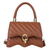 Women's Pu Leather Solid Color Elegant Square Flip Cover Shoulder Bag Handbag Crossbody Bag sku image 1