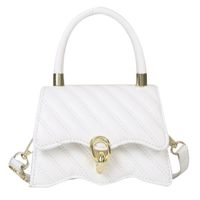Women's Pu Leather Solid Color Elegant Square Flip Cover Shoulder Bag Handbag Crossbody Bag sku image 2