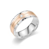 Modern Style Simple Style Round Titanium Steel Artificial Diamond Wide Band Ring In Bulk main image 7