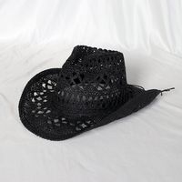 Unisex Simple Style Solid Color Hollow Out Crimping Straw Hat sku image 3