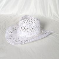 Unisex Simple Style Solid Color Hollow Out Crimping Straw Hat sku image 5