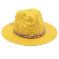 Unisex Ethnic Style Colorful Beaded Big Eaves Straw Hat sku image 2