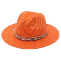 Unisex Ethnic Style Colorful Beaded Big Eaves Straw Hat main image 1