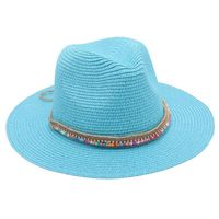 Unisex Ethnic Style Colorful Beaded Big Eaves Straw Hat sku image 12