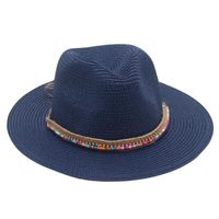 Unisex Ethnic Style Colorful Beaded Big Eaves Straw Hat sku image 6