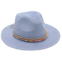Unisex Ethnic Style Colorful Beaded Big Eaves Straw Hat sku image 8