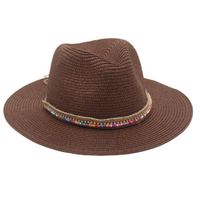 Unisex Ethnic Style Colorful Beaded Big Eaves Straw Hat sku image 7
