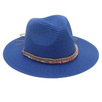 Unisex Ethnic Style Colorful Beaded Big Eaves Straw Hat sku image 10
