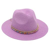Unisex Ethnic Style Colorful Beaded Big Eaves Straw Hat sku image 13