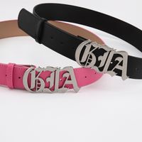 Simple Style Letter Pu Leather Alloy Women's Leather Belts main image 1