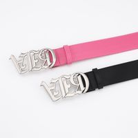 Simple Style Letter Pu Leather Alloy Women's Leather Belts main image 5