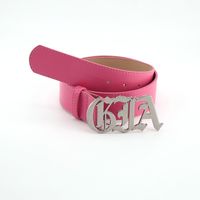 Simple Style Letter Pu Leather Alloy Women's Leather Belts sku image 2