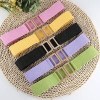 Ethnic Style Solid Color Plastic Straw Woven Belt Women's Woven Belts main image 3
