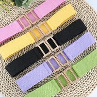 Ethnic Style Solid Color Plastic Straw Woven Belt Women's Woven Belts main image 6