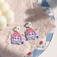 Wholesale Jewelry 1 Pair Sweet Rainbow Heart Shape Flower Arylic Alloy Drop Earrings sku image 27