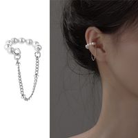 1 Piece Elegant Simple Style Tassel Copper Inlay Artificial Pearls Gold Plated Silver Plated Ear Clips main image 1